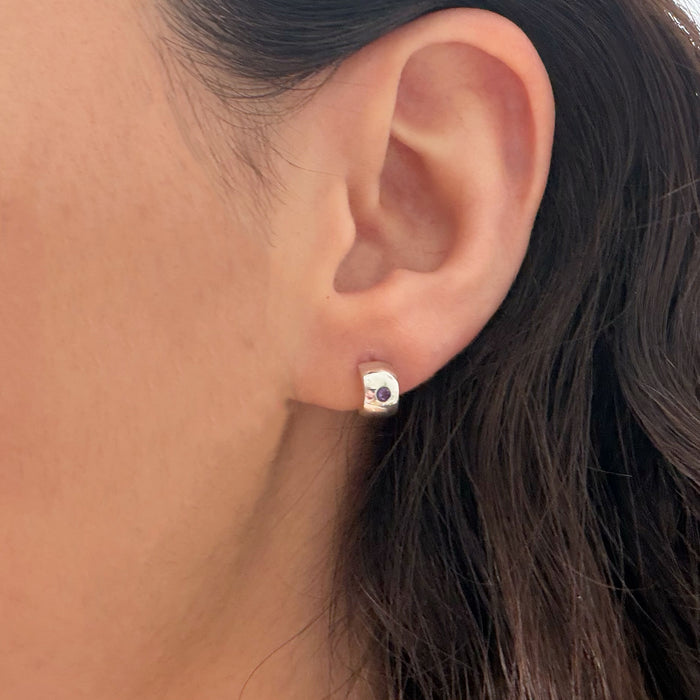 Mini Orbit Huggies- Amethyst