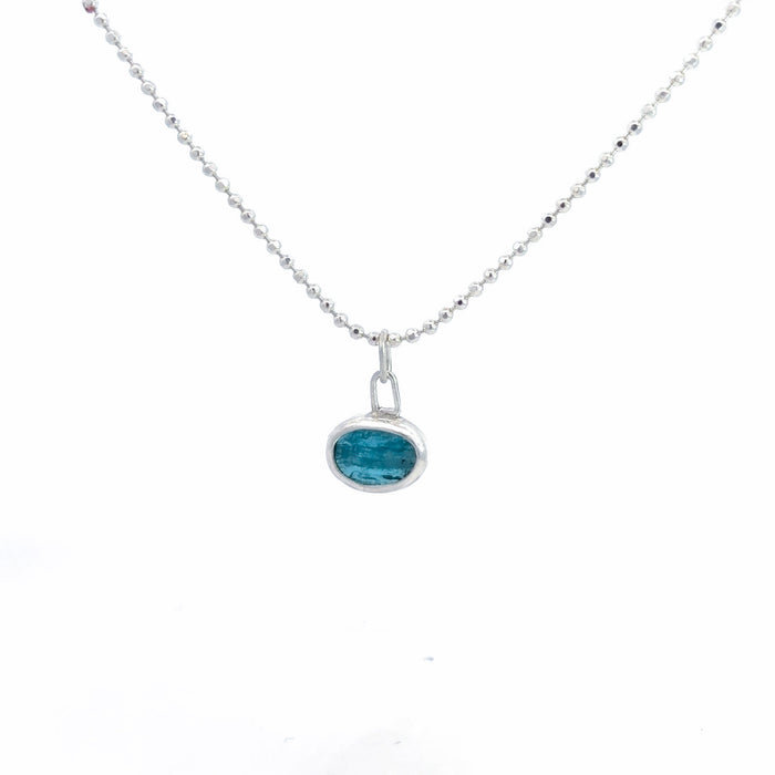 Blue Tourmaline Bezel Pendant
