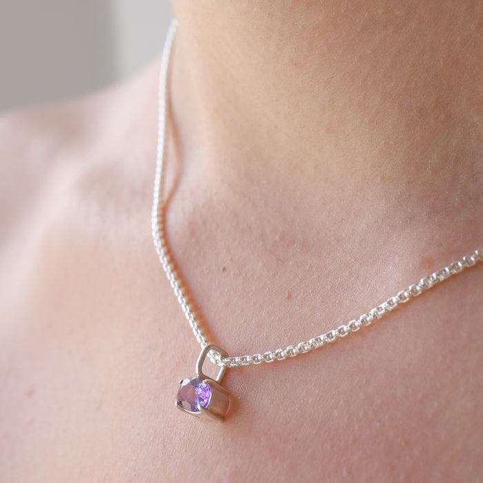 Amethyst Prong Pendant