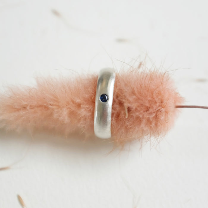 Satin Donut Ring- Sapphire